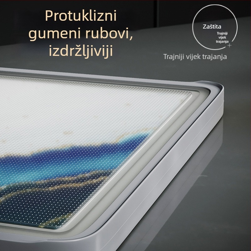 Dvostrana kuhinjska daska za rezanje od 304 nehrđajućeg čelika, antibakterijska i otporna na plijesan, za kućnu kuhinju