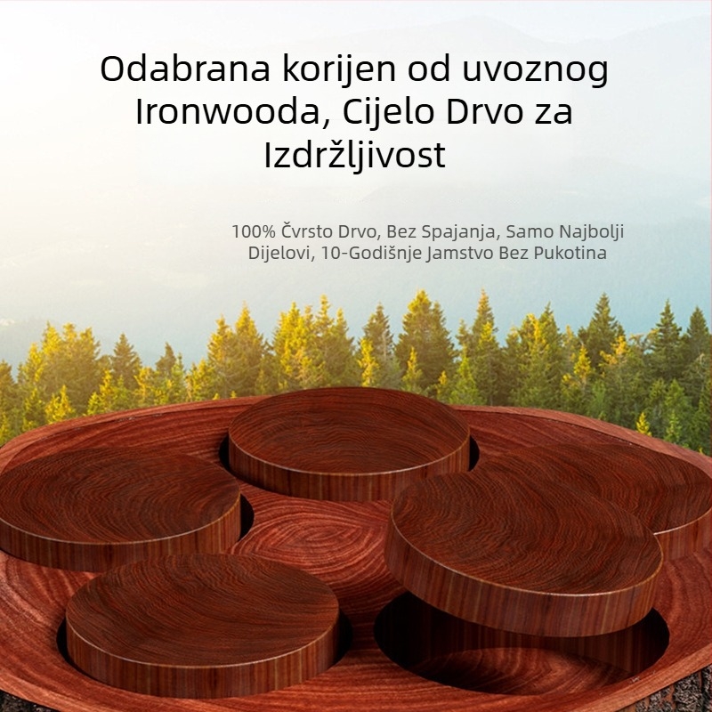 Daska za rezanje od željezovog drveta, čvrsto drvo za kuhinju, antibakterijska i otporna na plijesan, prehrambena kvaliteta