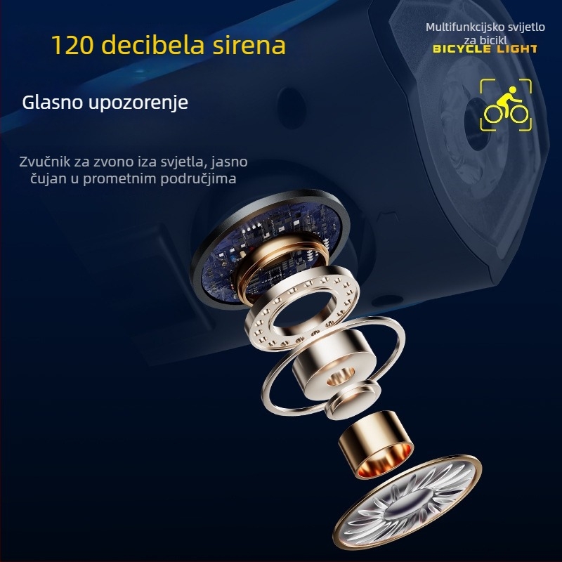 Yuuisd Joyue Solarno USB napajano prednje svjetlo bicikla za planinski bicikl – noćna vožnja