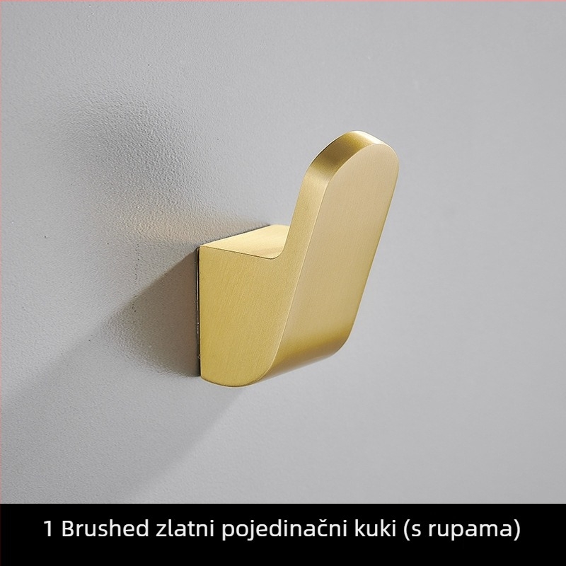Jednostruka vješalica za odjeću od Space aluminija, zidna montaža, lakirana površina, stil Svijetli luksuz, marka Ouzhizhuo