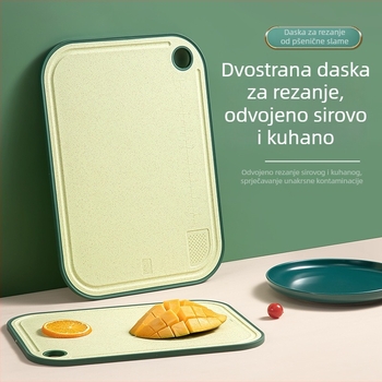 Dvostrana daska za rezanje od pšenične slame za kuhinju – protiv plijesni, protuklizna, prijenosna, sklopiva, antiseptična
