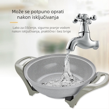 Višenamjenski električni lonac za parenje, prženje i kuhanje za 7–8 porcija — 1201–1500 W, unutarnji lonac premaz, dubina unutarnjeg lonca 12,5 cm