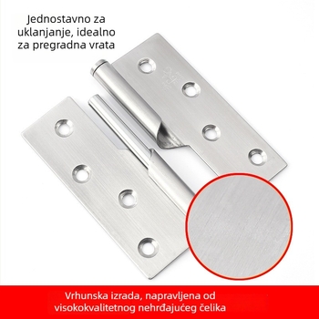 Panta za vrata od masivnog drva, prilagodljiva, samozatvarajuća, pomična, materijal: 201 nehrđajući čelik, završna obrada: brušena