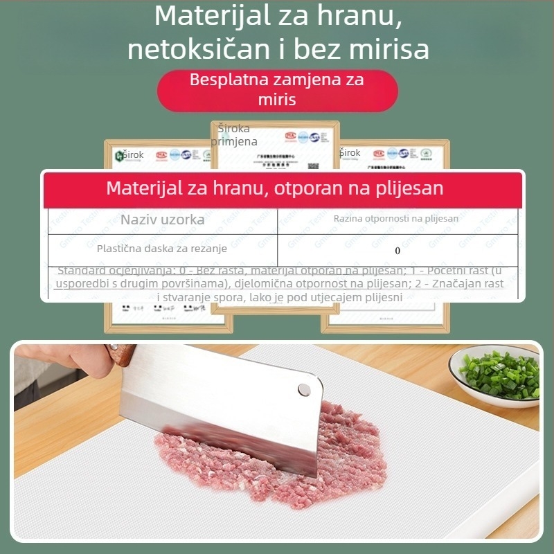 PE plastična daska za rezanje, antibakterijska i otporna na plijesan, debela, dvostrana, podrijetlom iz Zhejiang.