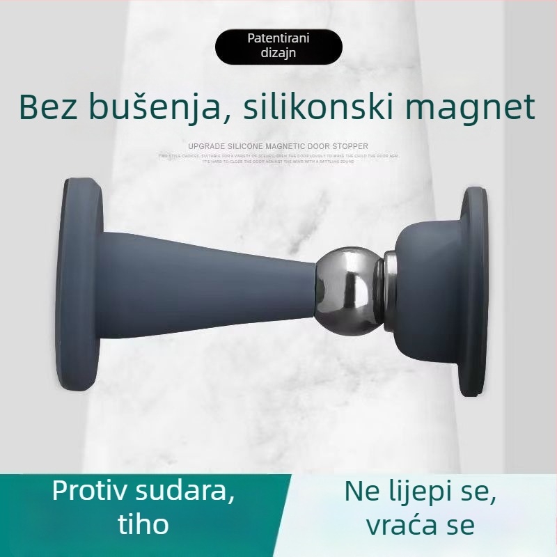 Magnetski zaustavljač vrata – bez bušenja, dvostruka upotreba, silikon magnetski, za drvena vrata, zaštita od sudara