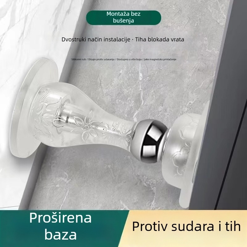 Bez bušenja silikon vrata usisivač - zidna montaža - PVC/magnet - ručno upravljanje - svijetli luksuz stil