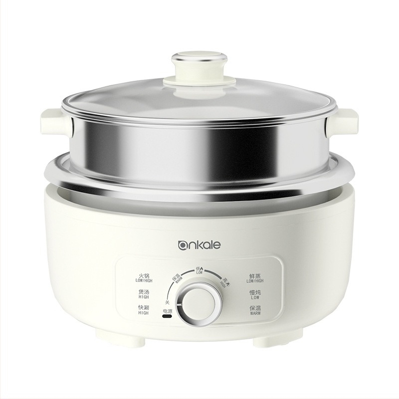 Električni hot pot s 5 L unutarnjim posudom od nehrđajućeg čelika, snaga 1200-1500W, funkcija zaštite od suhog sagorijevanja, pogodno za 4-5 osoba