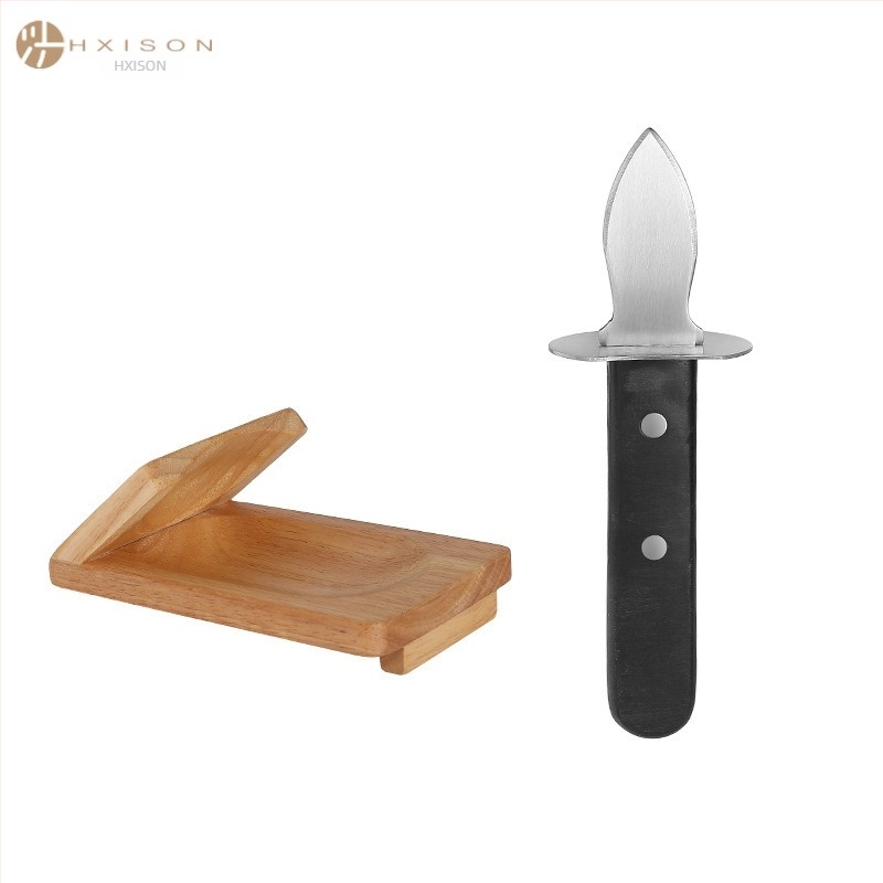 Nož za kamenice s oštricom od nehrđajućeg čelika i drvenom drškom, debela oštrica