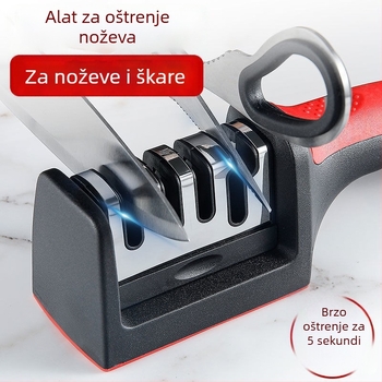 Ostrivač nože s četiri stupnja, brzo oštrenje kuhinjskih noževa i škara, PP materijal, otisnuti logotip, prilagodljiva privatna marka