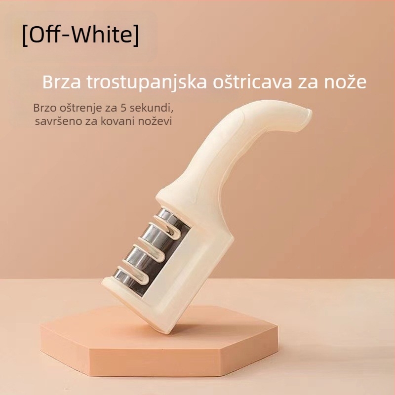 Ostrivač nože s četiri stupnja, brzo oštrenje kuhinjskih noževa i škara, PP materijal, otisnuti logotip, prilagodljiva privatna marka