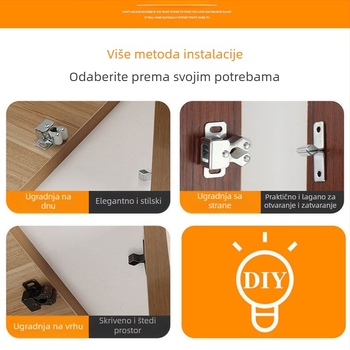 Ormar vrata magnetska zaporka, cinkovog legura, podno montaža, ručno upravljanje, Jingli Hardware, moderan minimalistički stil