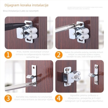 Ormar vrata magnetska zaporka, cinkovog legura, podno montaža, ručno upravljanje, Jingli Hardware, moderan minimalistički stil