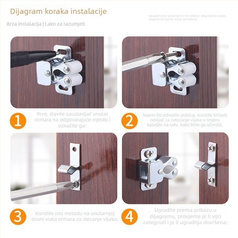 Ormar vrata magnetska zaporka, cinkovog legura, podno montaža, ručno upravljanje, Jingli Hardware, moderan minimalistički stil