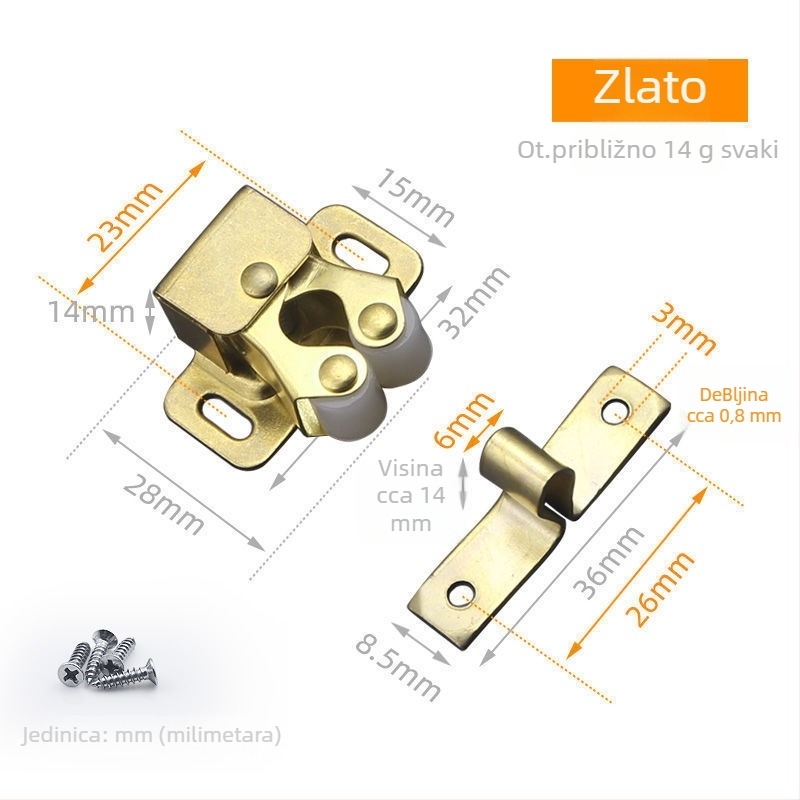 Ormar vrata magnetska zaporka, cinkovog legura, podno montaža, ručno upravljanje, Jingli Hardware, moderan minimalistički stil