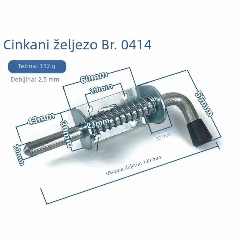 Teški industrijski zatvarač ormarića s opružnim mehanizmom – galvanizirana karbon čeli, površinska obrada: šok-poliranje i galvanizacija, Model: Heavy-Duty Industrial Latch, Marka: Haohanxing, Stil: Moderan minimalistički