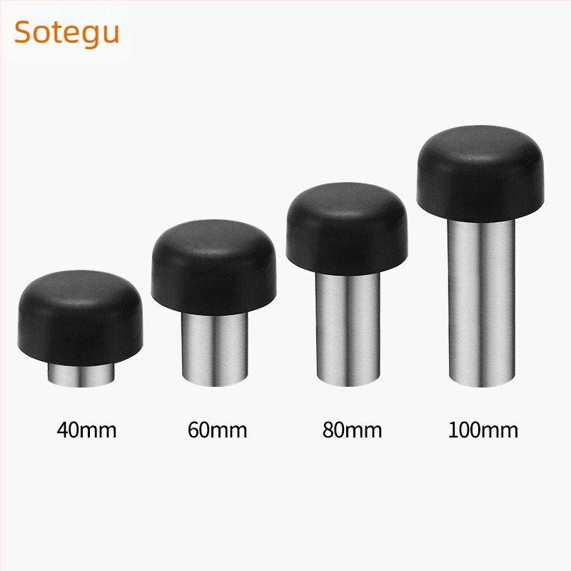 Stoper za vrata, vrh gljiva, od nehrđajućeg čelika 304, brušeni završetak, zaštita od sudara, dvostruka montaža na pod ili zid