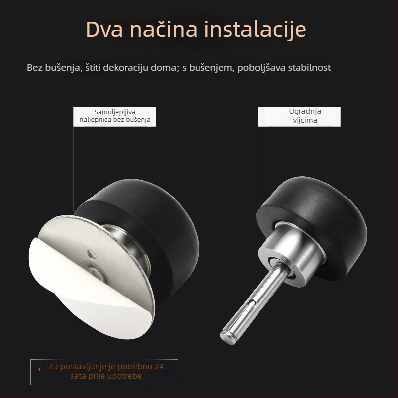 Stoper za vrata, vrh gljiva, od nehrđajućeg čelika 304, brušeni završetak, zaštita od sudara, dvostruka montaža na pod ili zid