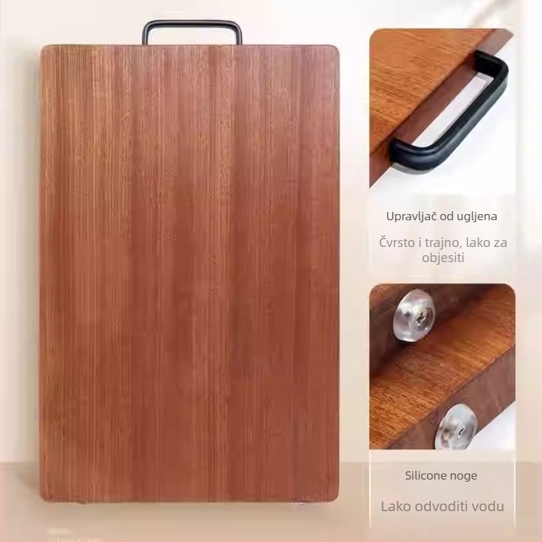 Daska za rezanje od sandalovine, čvrsta drvena daska za kuhinju, debljina 2,5 cm, za rezanje kostiju