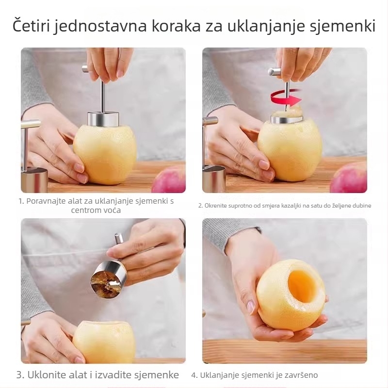 Korer za voće Langri, nehrđajući čelik, moderan minimalistički dizajn, prilagođena obrada