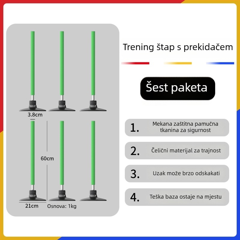 Nehrđajući čelični marker-stup za nogometne treninge s automatskim vraćanjem — Cssit, šifra R2c166-5063 — trening alat