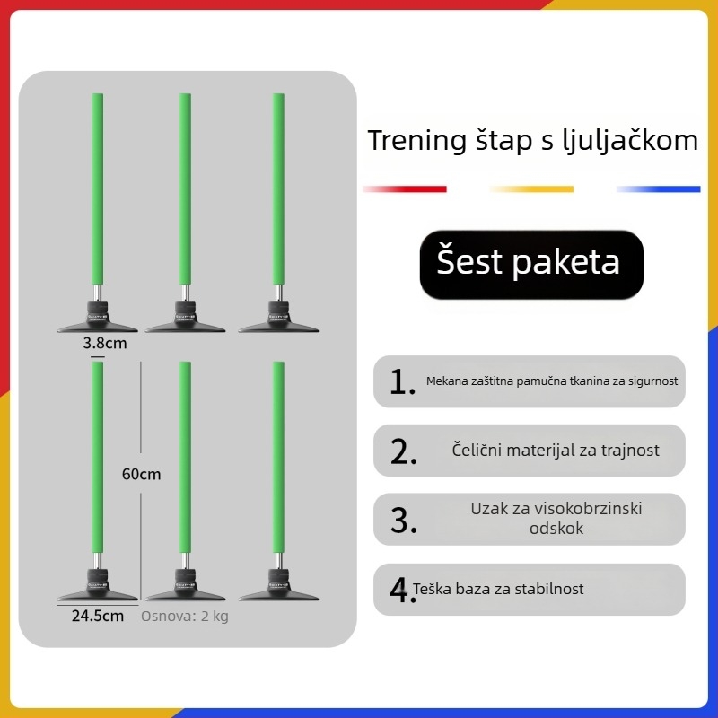 Nehrđajući čelični marker-stup za nogometne treninge s automatskim vraćanjem — Cssit, šifra R2c166-5063 — trening alat