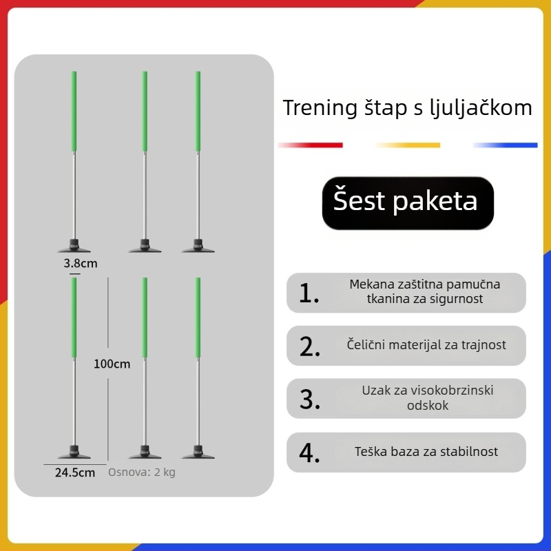 Nehrđajući čelični marker-stup za nogometne treninge s automatskim vraćanjem — Cssit, šifra R2c166-5063 — trening alat
