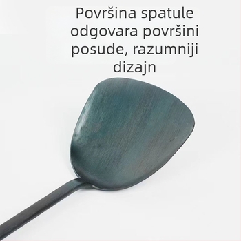 Set metalnih spatula i žlica sa Sabri drškom od drva, teppanyaki kuhinjski pribor, otporan na visoke temperature
