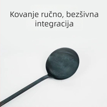 Set metalnih spatula i žlica sa Sabri drškom od drva, teppanyaki kuhinjski pribor, otporan na visoke temperature