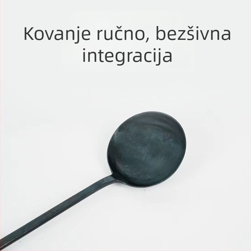 Set metalnih spatula i žlica sa Sabri drškom od drva, teppanyaki kuhinjski pribor, otporan na visoke temperature