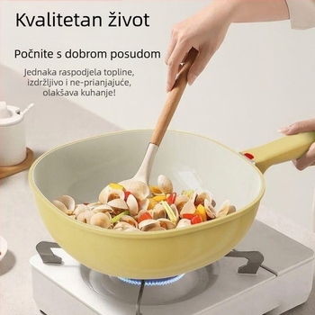Keramička ne-prijanjajuća wok, kvadratna posuda od željeza za indukciju i plin, 1–3 kg, premium kvaliteta