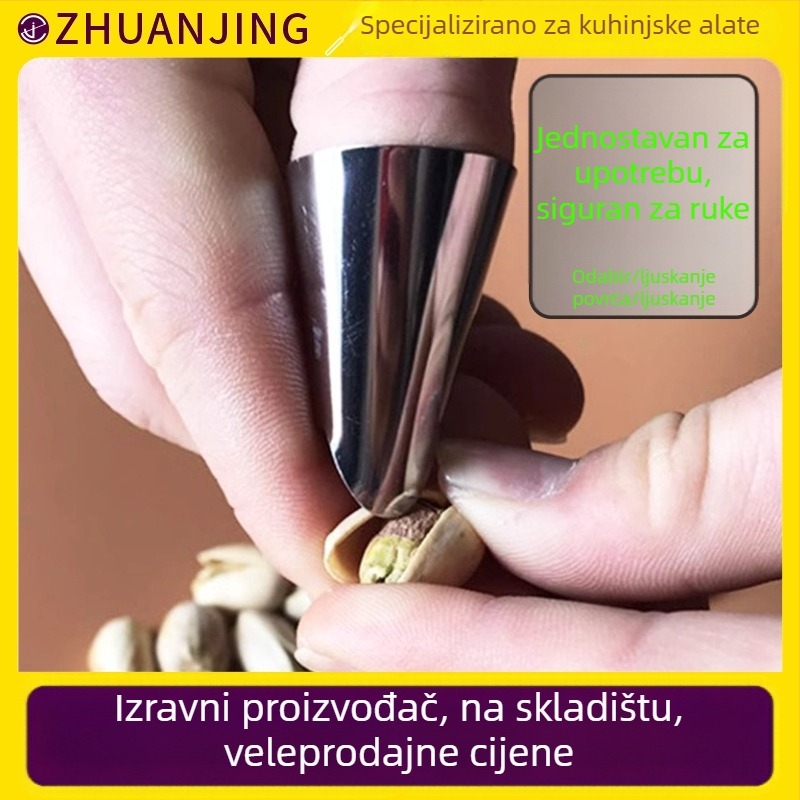 Zaštitna rukavica od nehrđajućeg čelika za povrće — višenamjenski alat za guljenje i ljuštenje, pogodna za češnjak, edamame i grah, s podesivom veličinom