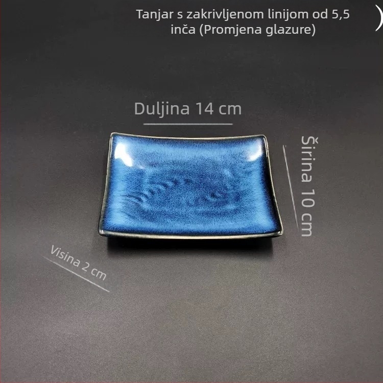 Keramički pravokutni pladanj za sushi i sashimi – jednostavan stil, pogodan kao poklon