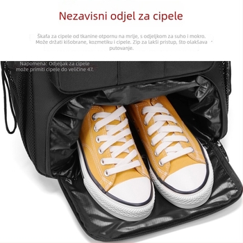 Torba s velikim kapacitetom, vodootporna, protiv krađe, suho–mokro odvajanje, Oxford tkanina.