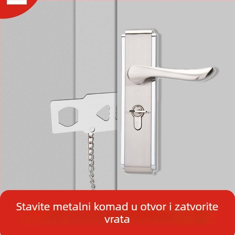 Stopač vrata - dvostruka funkcija, prenosni zaključavač vrata, nehrđajući čelik, premazana površina, model S21/S20, branda Jialan