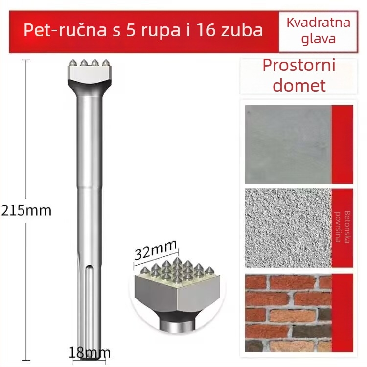 Hengyao Tools Električna glava dlijeta za čekić s šesterokutnim kvadratnim držalom, legirana integrirana za beton zid