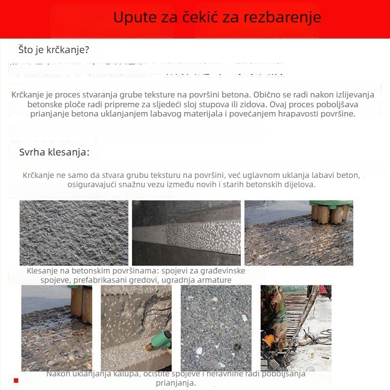 Hengyao Tools Električna glava dlijeta za čekić s šesterokutnim kvadratnim držalom, legirana integrirana za beton zid