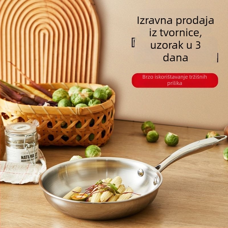 Tava od nehrđajućeg čelika 304, bez premaza – zapadni stil, višeslojno dno, model AM18-20
