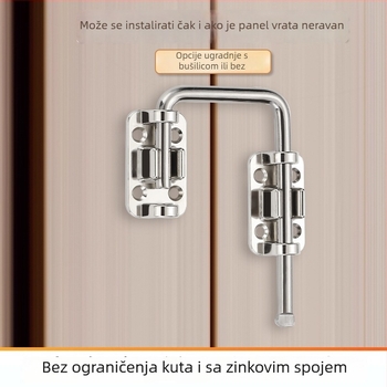 Brava za vrata bez bušenja – unutarnji mehanizam zaključavanja, cinkova legura, univerzalno lijevo-desno, sigurnost protiv krađe, dvostruki mehanizam zaključavanja
