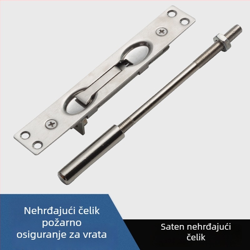 Set bravā za vrata od nehrđajućeg čelika, skrivena protupožarna brave, dvostruka brava za vrata, anti‑krađa gornja i donja brava
