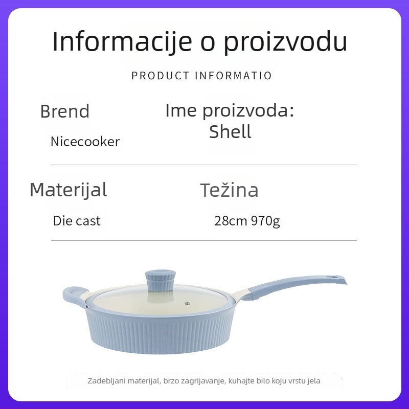 Tava s neprijanjajućim premazom (aluminij; zapadni stil; kompatibilno s običnim pločama)