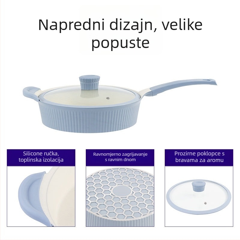 Tava s neprijanjajućim premazom (aluminij; zapadni stil; kompatibilno s običnim pločama)