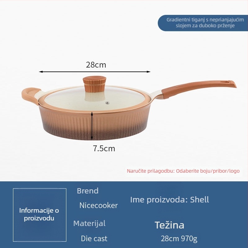 Tava s neprijanjajućim premazom (aluminij; zapadni stil; kompatibilno s običnim pločama)