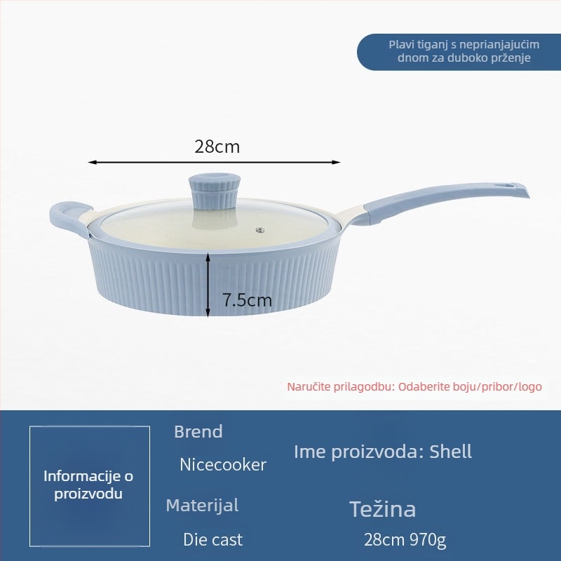 Tava s neprijanjajućim premazom (aluminij; zapadni stil; kompatibilno s običnim pločama)