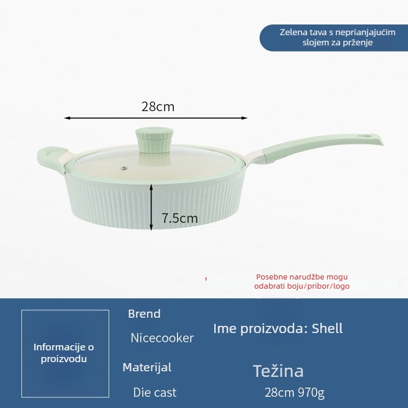 Tava s neprijanjajućim premazom (aluminij; zapadni stil; kompatibilno s običnim pločama)