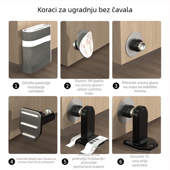 Magnetni držač vrata, model 960-L, nehrđajući čelik, nadzemna instalacija, montiranje na pod, ručno upravljanje