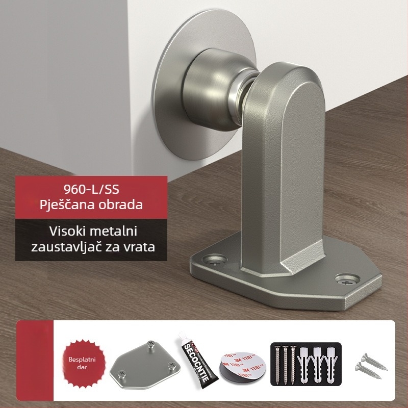 Magnetni držač vrata, model 960-L, nehrđajući čelik, nadzemna instalacija, montiranje na pod, ručno upravljanje