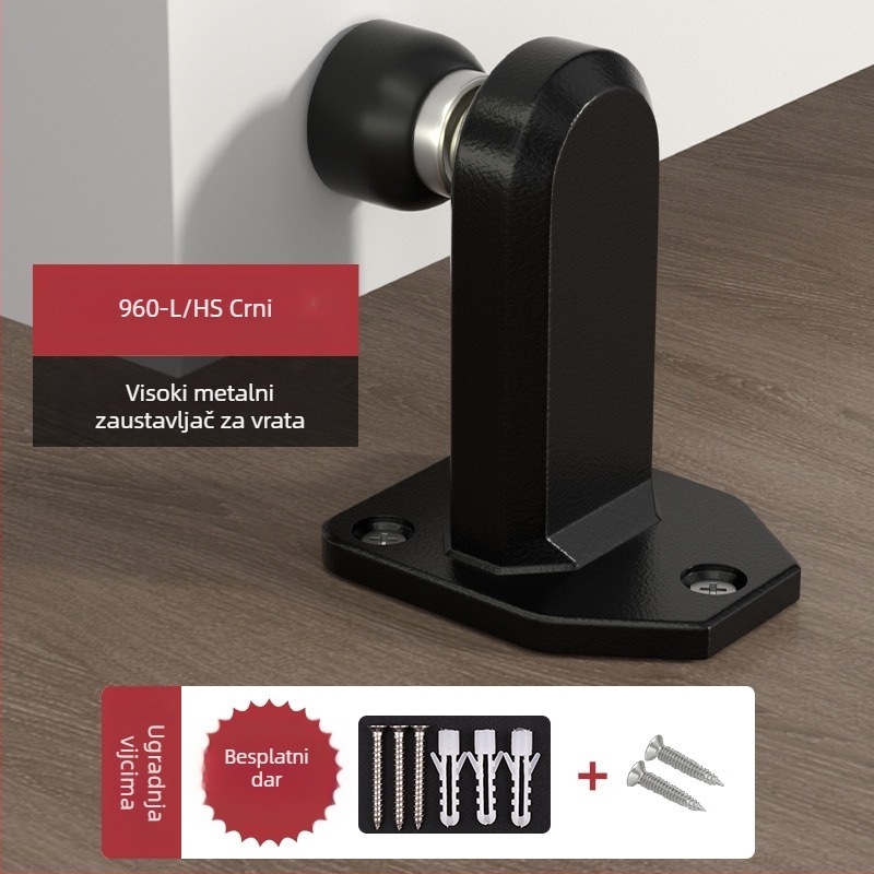 Magnetni držač vrata, model 960-L, nehrđajući čelik, nadzemna instalacija, montiranje na pod, ručno upravljanje