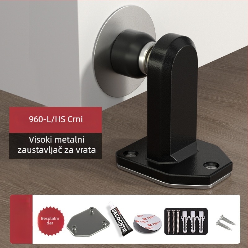 Magnetni držač vrata, model 960-L, nehrđajući čelik, nadzemna instalacija, montiranje na pod, ručno upravljanje