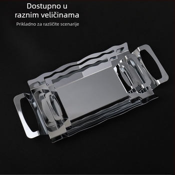 Kvadratna posuda od nehrđajućeg čelika s elektroplatiranom površinom, promjer 18–18,9 cm, moderni minimalistički stil, posuda za čaj, voće i desert