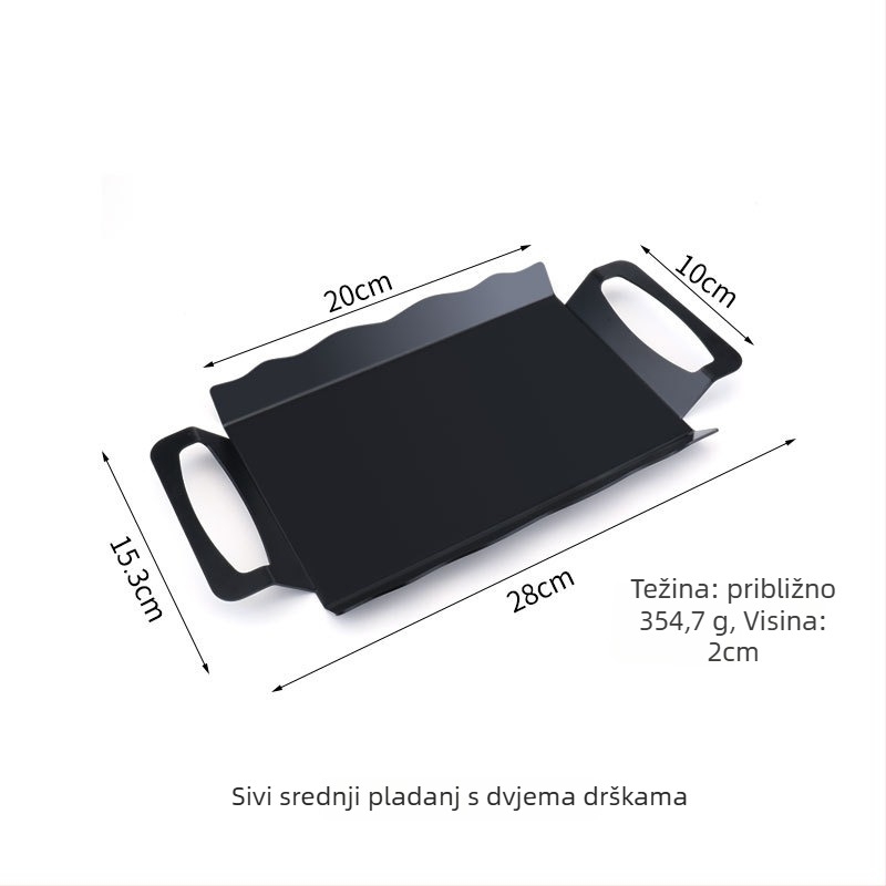 Kvadratna posuda od nehrđajućeg čelika s elektroplatiranom površinom, promjer 18–18,9 cm, moderni minimalistički stil, posuda za čaj, voće i desert